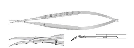 Ваннес мікро-ножиці перехрес. зєдн. ручк. вигнуті 160 мм